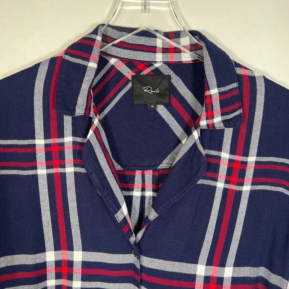 Rails Plaid Midnight White Cherry PJ Pajama Set Short M/L Soft Loungewear - Picture 3 of 12